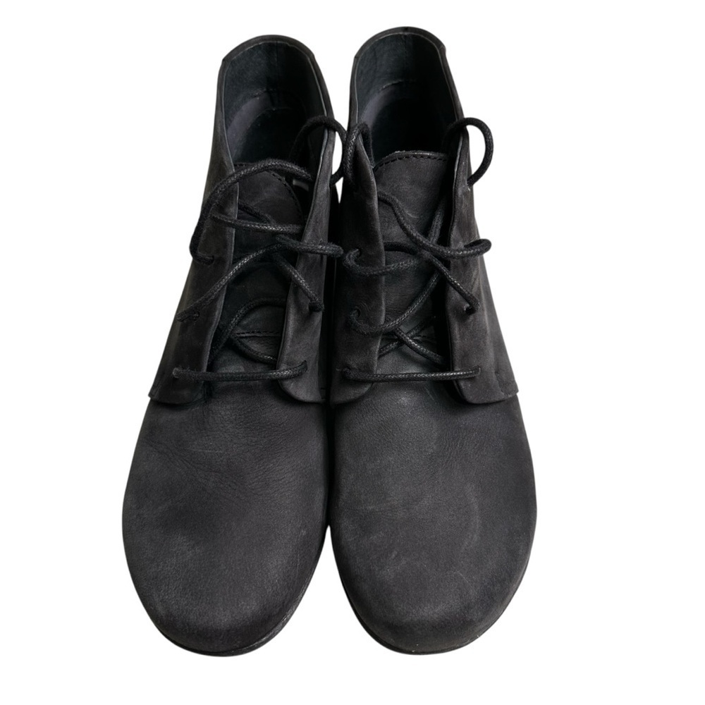 Dansko EU 38 Black Leather Lace Up Ankle Boot Bootie - Picture 4 of 10